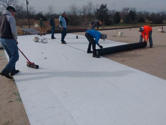 Installing a new TPO roof on a multi-family apartment complex