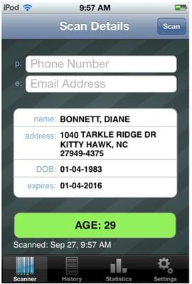 ID scanner screenshot