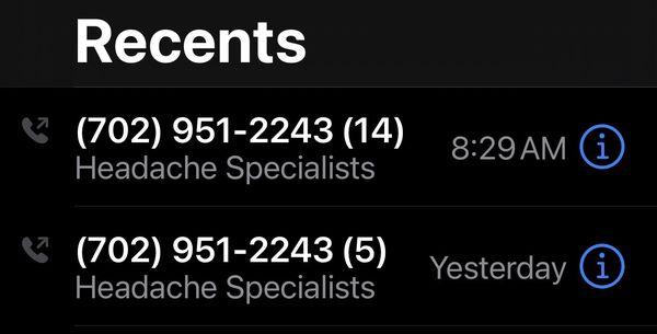 The amount of times I've called the office with no answer.