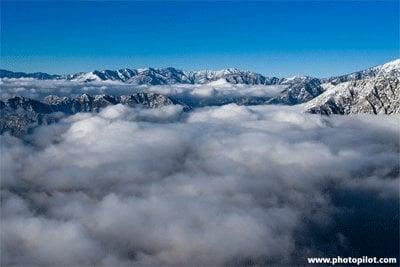 Snow-capped mountains in Southern California