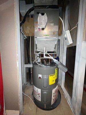 Gutted water heater closet