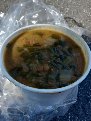 Chard and lentil soup 11/12/21 Downtown San Jose