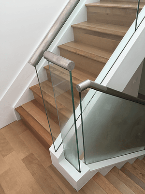 Frameless Glass Stair Rail with S.S. Cap