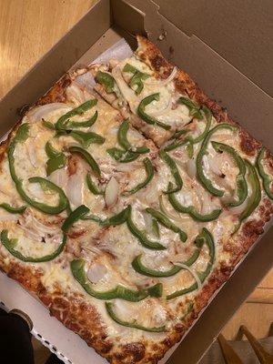 Pepper and onion pizza - $13