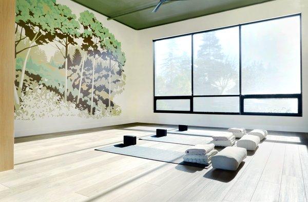 Radiate's beautiful yoga studio.