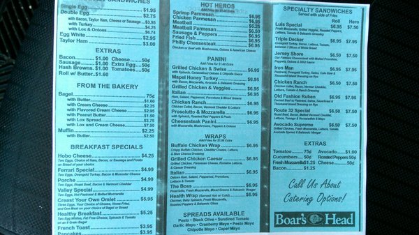 The menu and they have daily specials