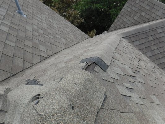 Roof damage found during home inspection