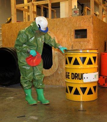 Helping customers with hazardous waste.