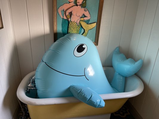 Whale in a tub in the bathroom upstairs