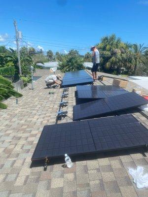 Solar being installed. REC Alphas with I7qa Microinverters.