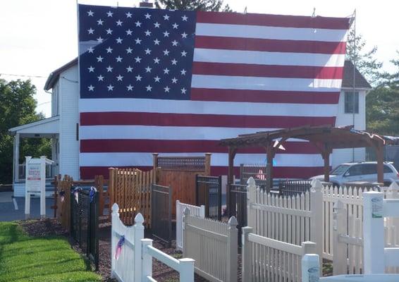 Our display yard with our signature flag