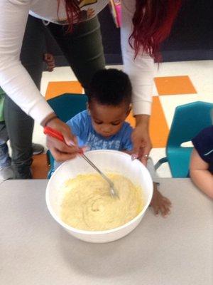 My baby learning to cook at COA in Stony Point