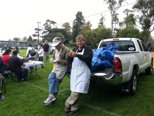 Behind the Burlingame Lions Hall at the Easter Egg Hunt