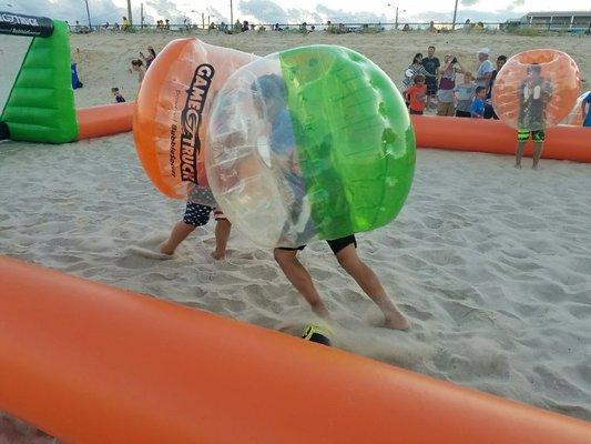 Bubble Soccer on the beach