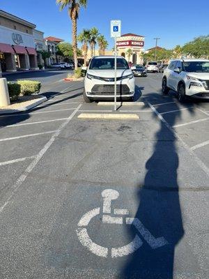 Handicap accessible parking in front of the store