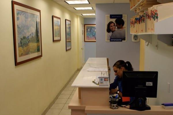 Our Office. Vallerie working at Front Desk