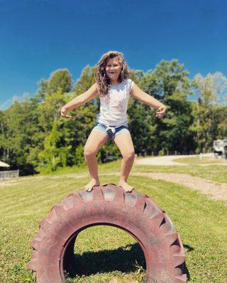 Tire at the playground