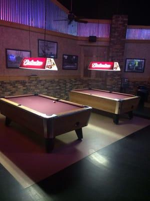 Two pool tables