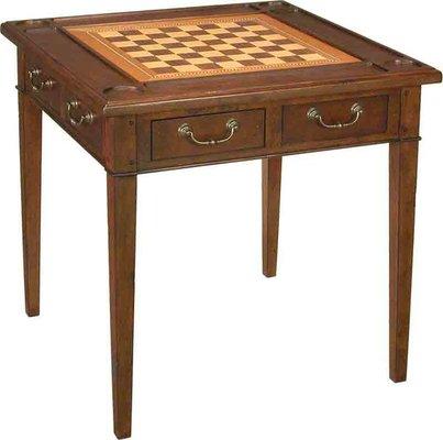 CHERRY WOOD GAME TABLE FOUR DRAWERS 895