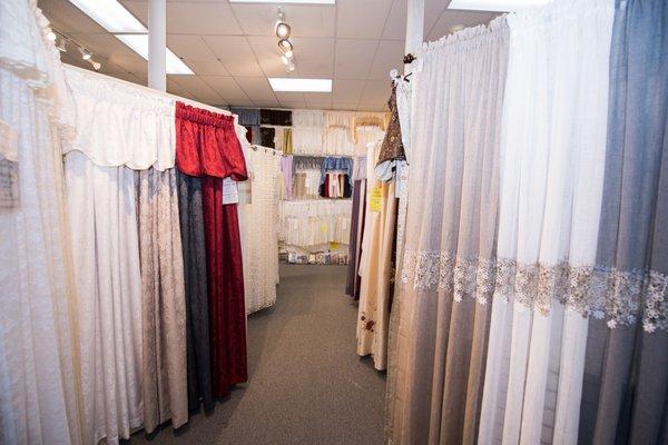 More than 80 styles of full length curtains on display