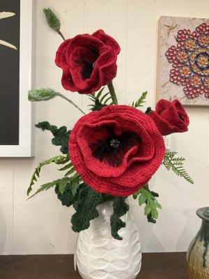 Crocheted flowers are one of the beautiful crafts we feature.