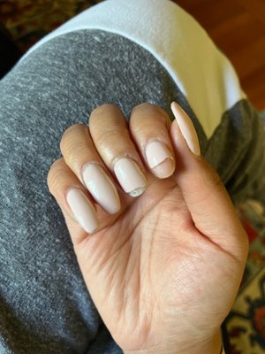 My nails broke 3 days after getting them done.