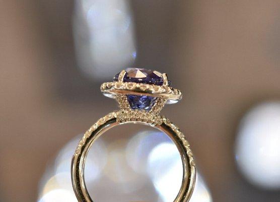 White gold Tanzanite and diamond ring