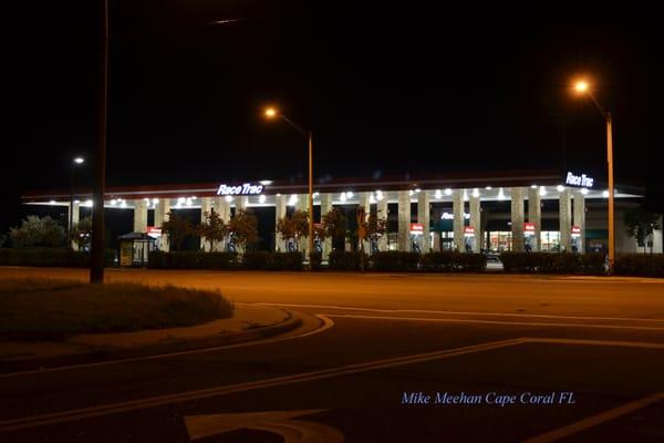 Night view of station.