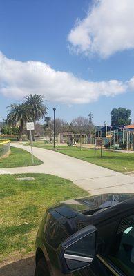 Playground and ball field at Portola Park.