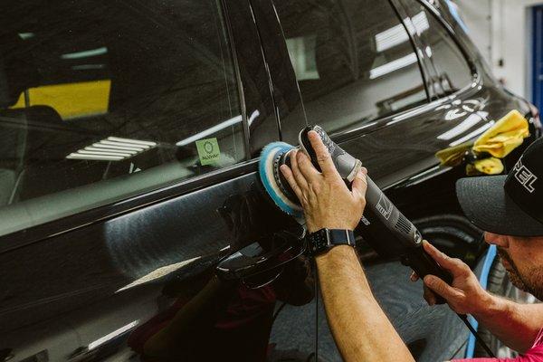 Buffing & Paint Correction before the ceramic coating is installed