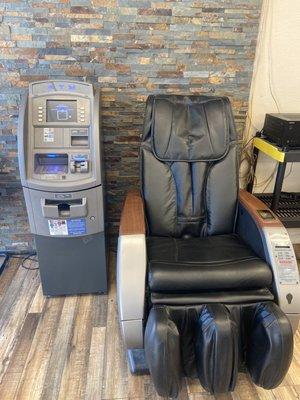 ATM machine and massage chair