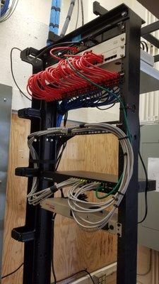 An Absolute Communication Solutions Cat6 Network Installation in Progress