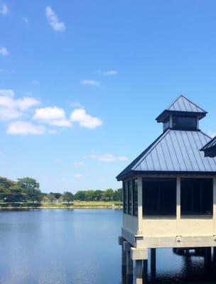 Our beautiful and relaxing office, we are literally over the water.