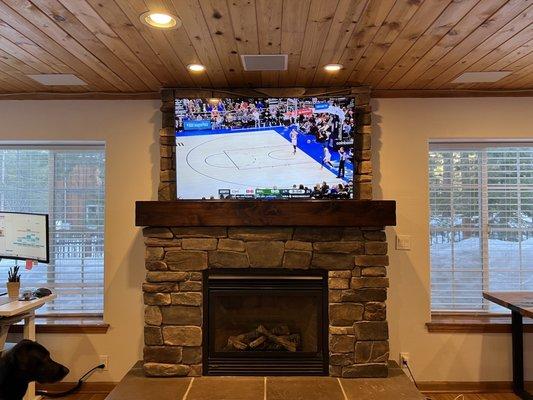 In-ceiling center and L/R surround speakers