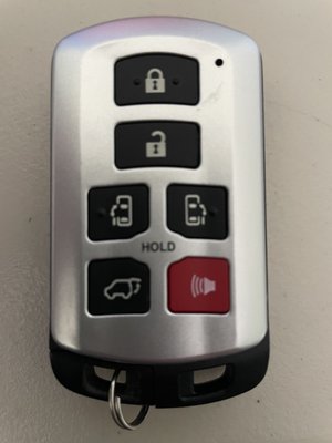 Key Fob Toyota 2015 Sienna Gen-2. Go to a pro to swap out the battery.