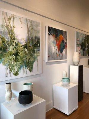 terraferma featuring the acrylic paintings of Katherine Wolf Webb and contemporary potter Steve Kelly