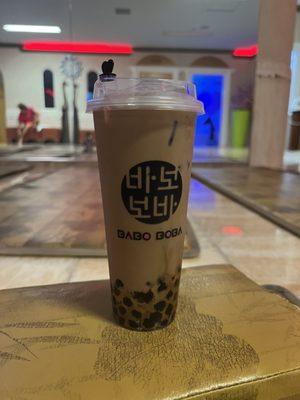 Korean coffee with honey boba, different than Vietnamese coffee, super strong and tasty!