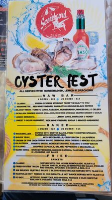 Oyster Menu