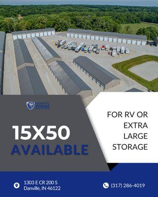 Looking for the perfect space to store your RV, boat, or extra-large belongings? Look no further! Available now at Hawkeye Storage.