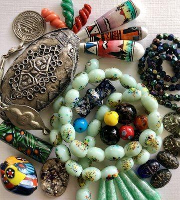 Unique vintage beads from all over the world