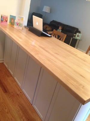 Our new butcher block breakfast bar from O'Neill Products, Inc. in Pilsen. Worth every penny and highly recommend!