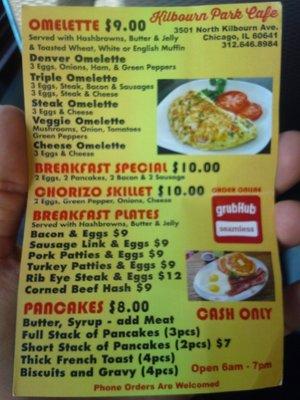 Menu side 1