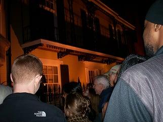 Guests hear a chilling tale at the Tayloe House on Lafayette  Square on Ghost Story Tour of Washington