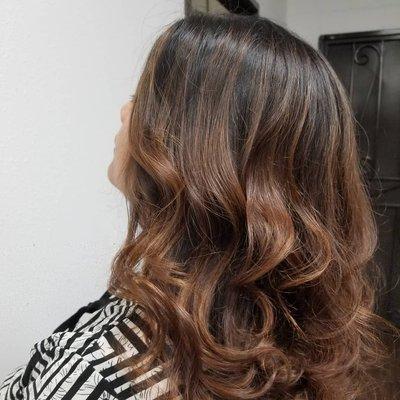 Copper balayage by Senaida Lopez