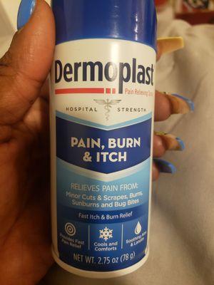 This spray works for pain/comfortability, spray 15 min. prior to appointment. Available at Walmart by the bandaids.