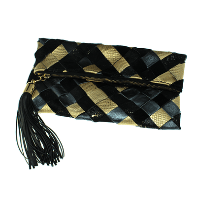 Weaved Leather Clutch