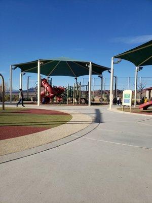 Play structures with sun shades