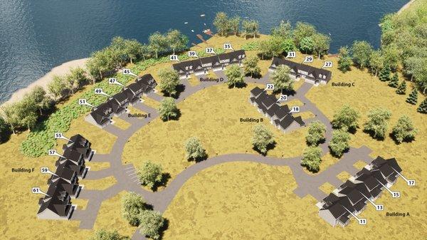 The DOX is a 22 unit luxury waterfront development on the shores of Angle Pond in the bucolic town of Sandown NH. 16 acres of pristine prope