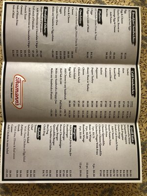 Gladstone Corner Deli & Grill Menu