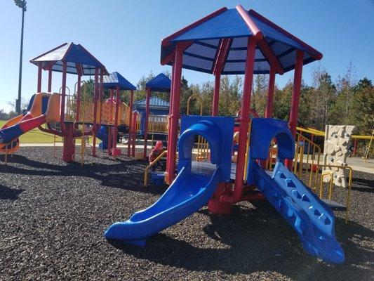 Kids playground area with soft a soft ground